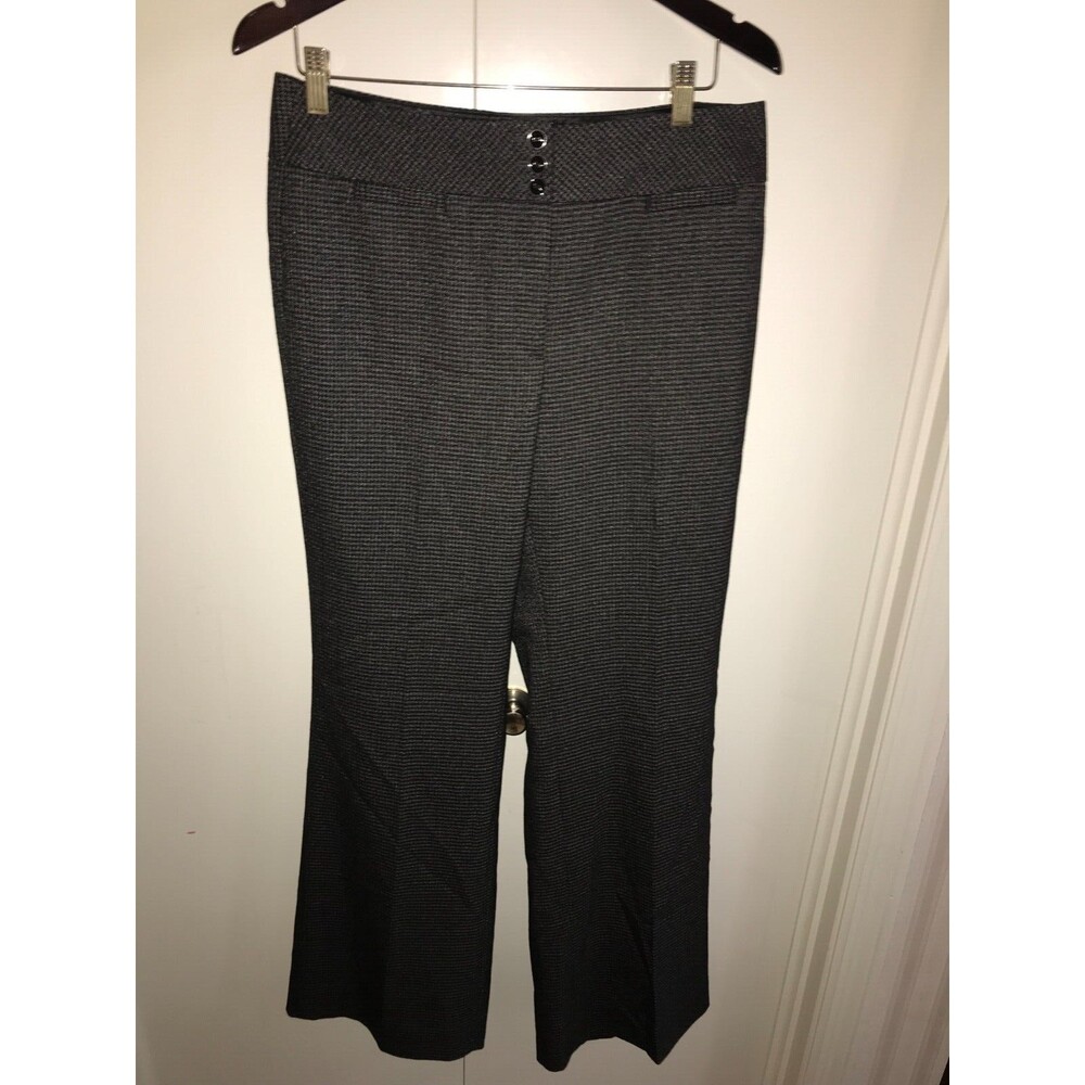 White House Black Market Flare Leg Dress Pants Womens 10R 32"X32" Stretch Black